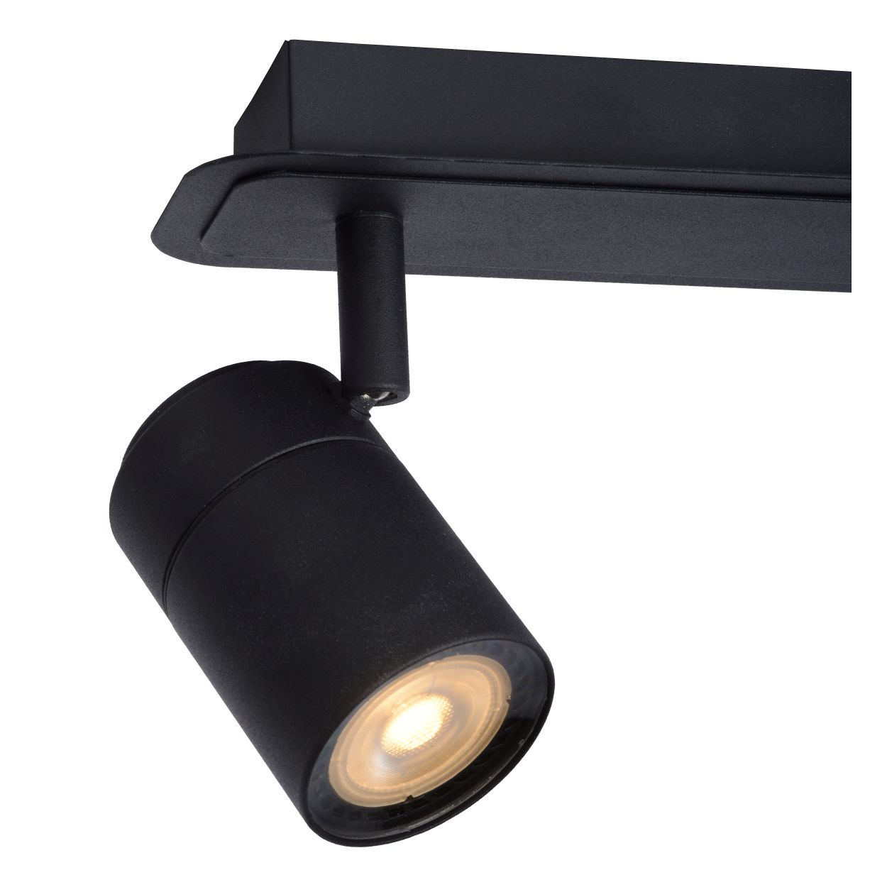 Plafonnier salle de bain - noir - dimmable - GU10 - 3x5W - 3000K - IP44