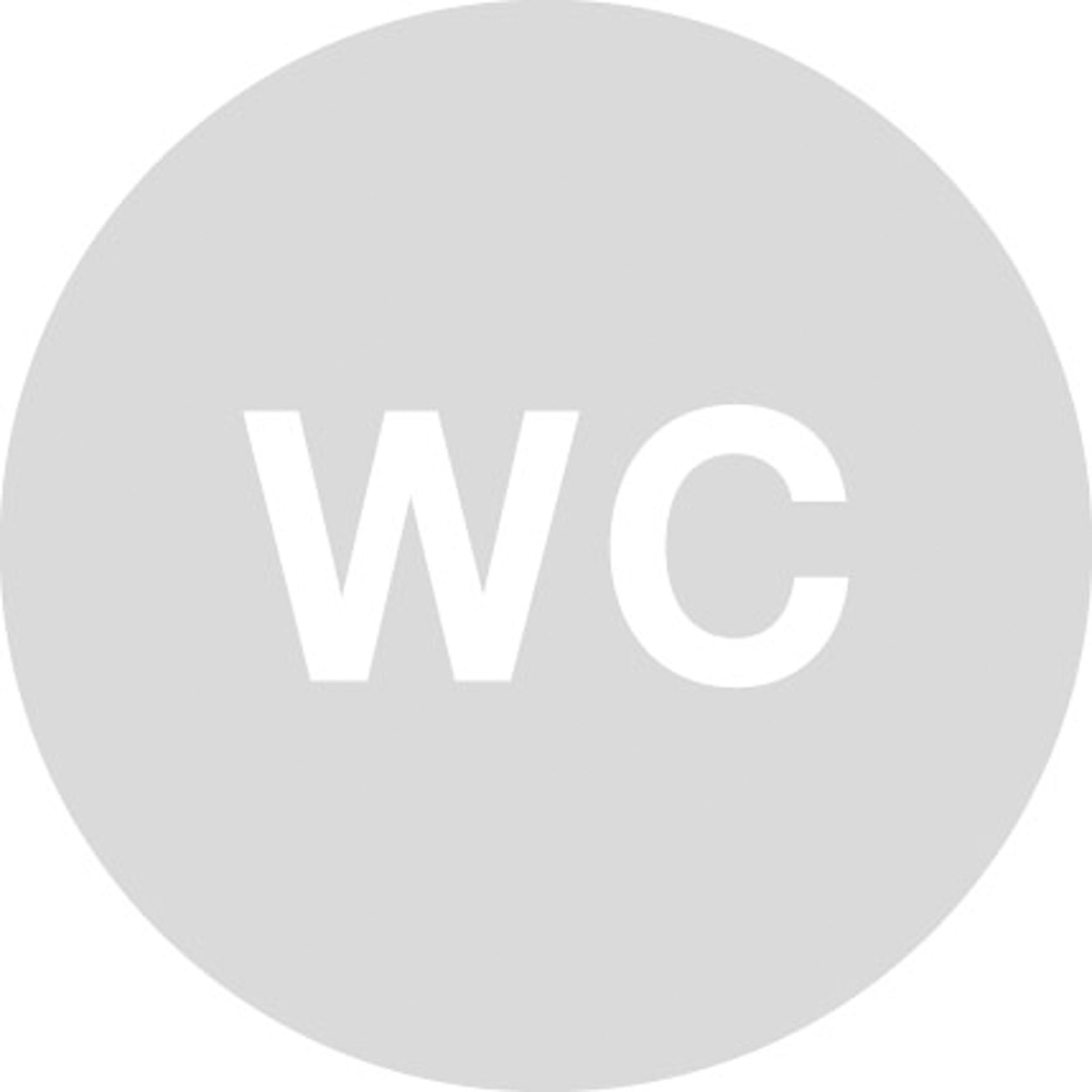 Glas rond picto woord WC 298mm dikte 4mm
