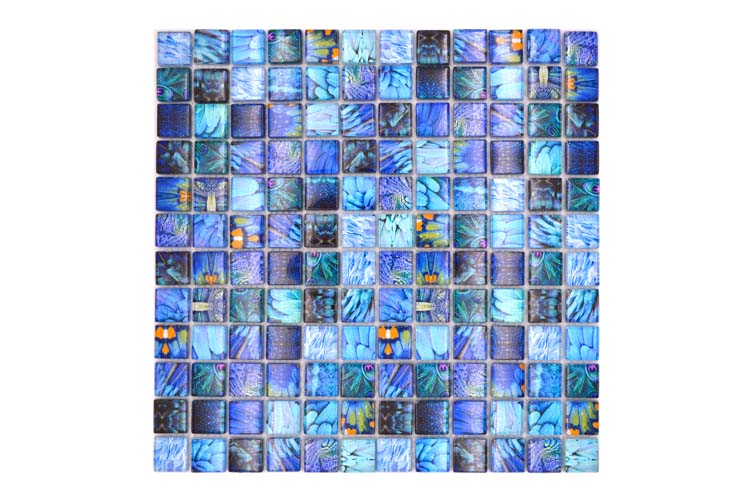 Mosaïque Crystal Wildlife bleu brillant 29,8x29,8cm