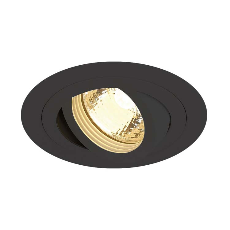 Inbouwspot rond zwart GU10/GU5.3 IP20 richtbaar