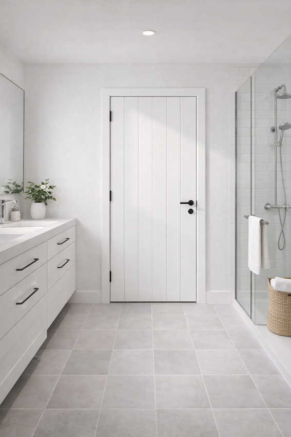 Bloc-porte à peindre Moderne Verticale 730mm AME TUBULAIRE