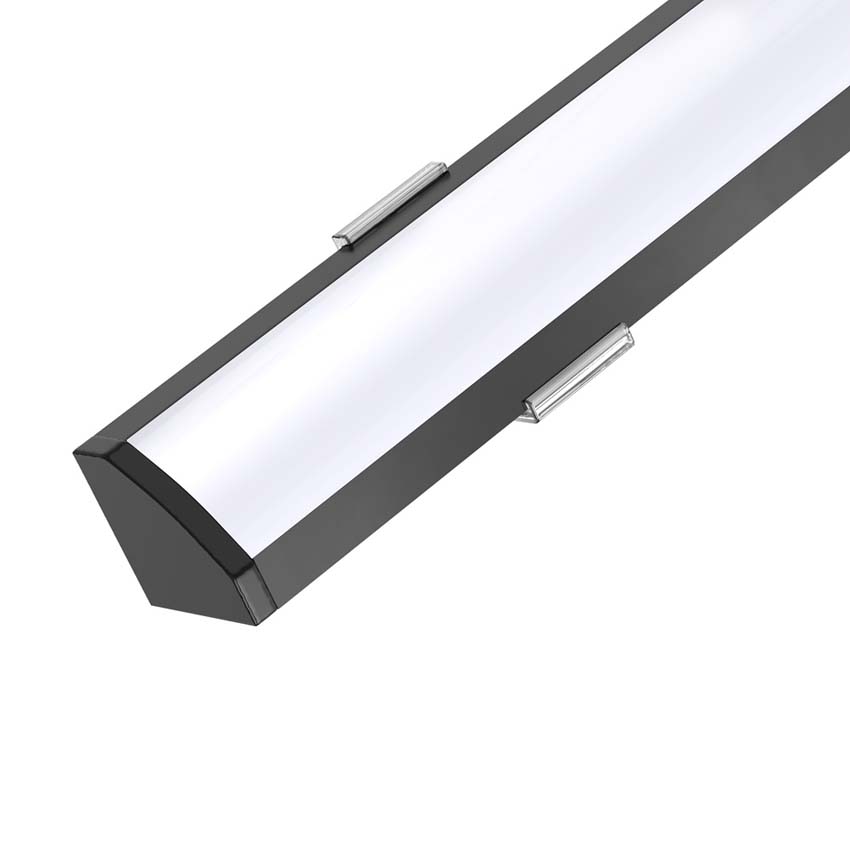 Profilé d'angle pour bande LED en aluminium noir  2 mètres