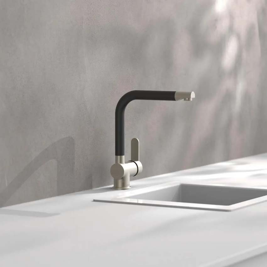 Robinet de cuisine Florence inox-look