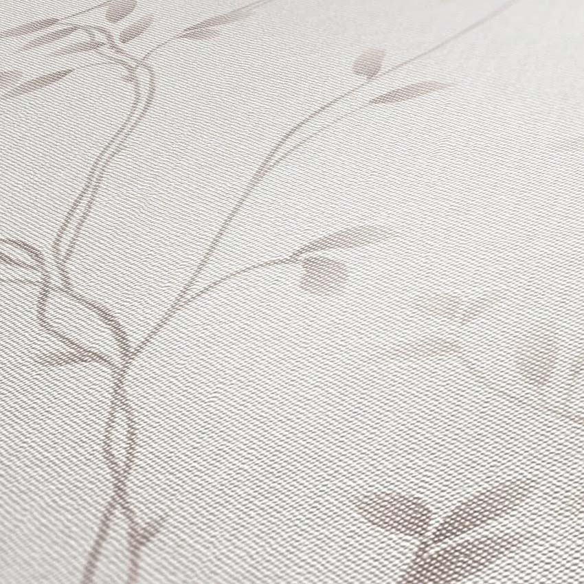 Vinyl op vliesbehang bladrank crème/beige 0,53x10,05m