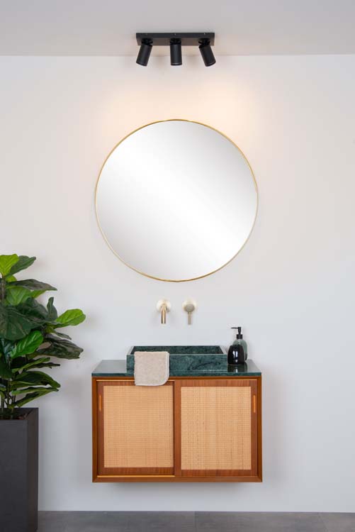 Plafondlamp - zwart - 3xGU10 - 5W - IP44