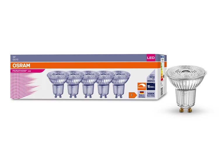 Led lamp spot Osram GU10 350 lumen 4.5W set 5 stuks