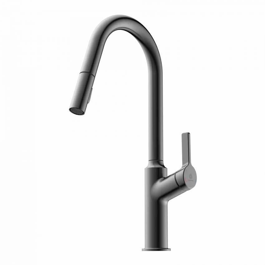Robinet de cuisine Wasserwerk WK 12 graphite mat avec bec extractible