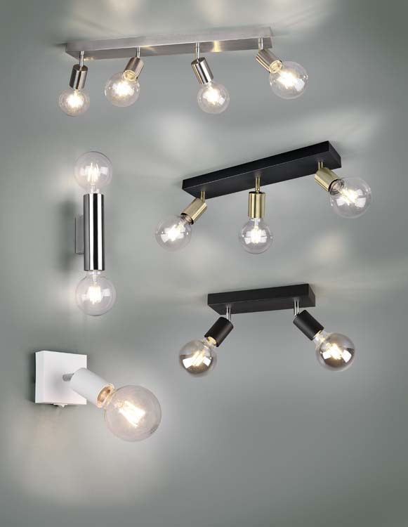 Spot en applique noir/messing excl lampe LED possible 3 spots