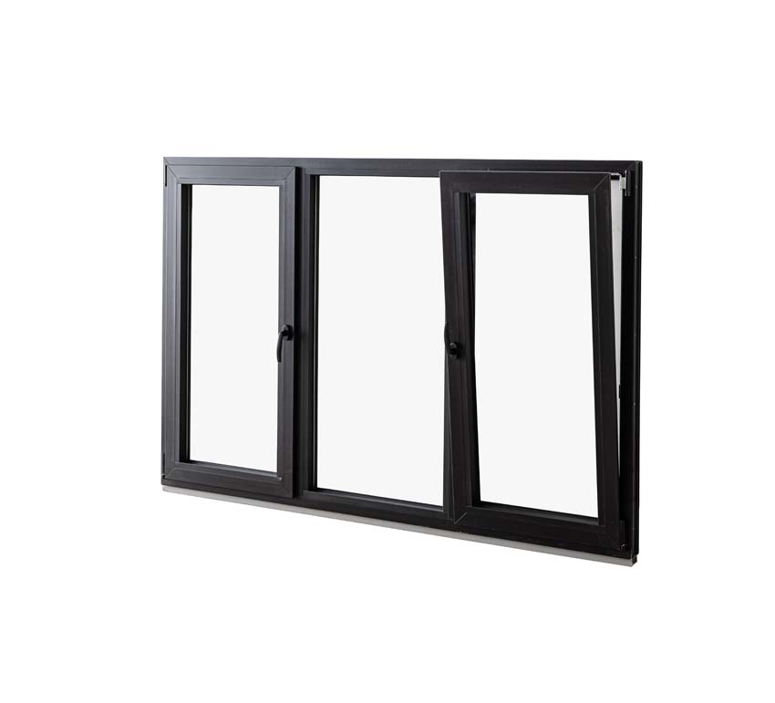 3-VAN Châssis oscillo-battant+fix pvc Elegant noir/noir B2100xH1400 mm