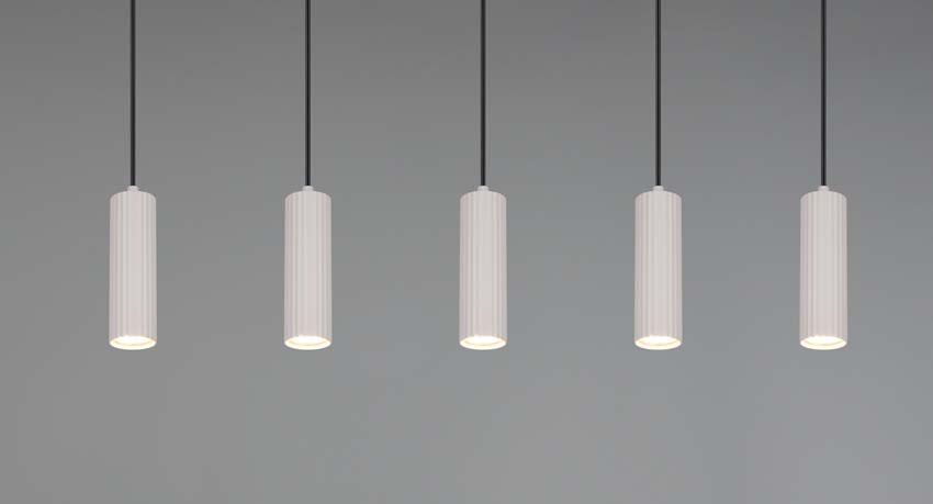 Suspension - Gris - 85x9x150cm - Dimmable - GU10 - 5x10W