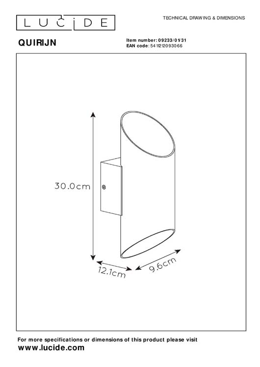 Applique murale - Ø 10 cm - 1xG9 - Blanc