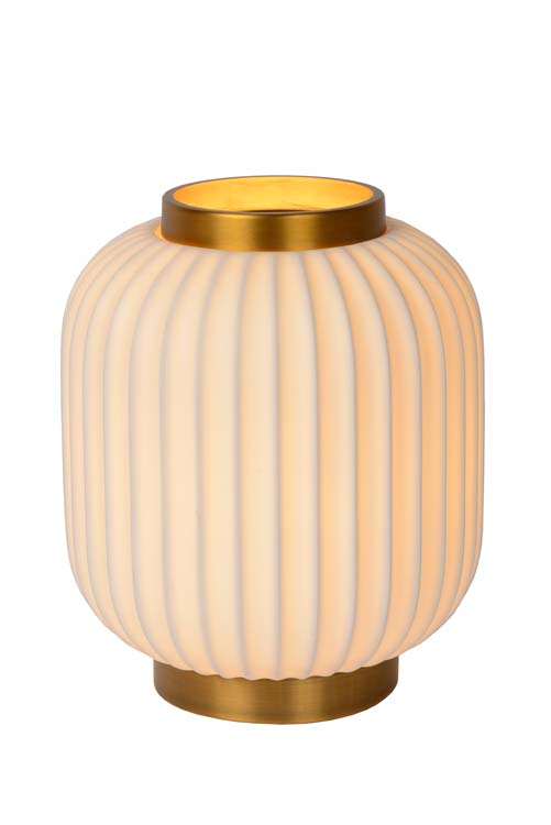 Lampe de table - Ø 19,5 cm - 1xE14 - Blanc