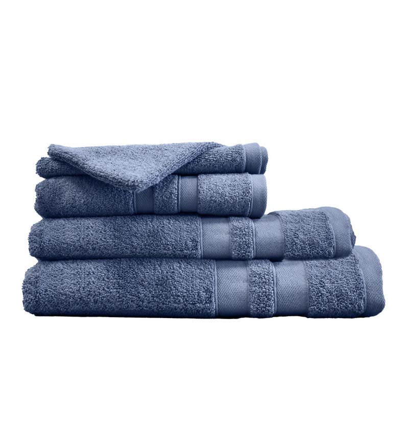 Serviette de toilette Cosibel en coton indigo 50x100cm qualité hôtelière