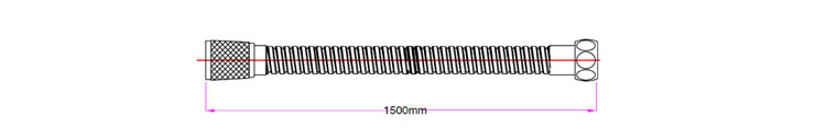 Doucheslang 200cm inox Doucheslang 200cm inox