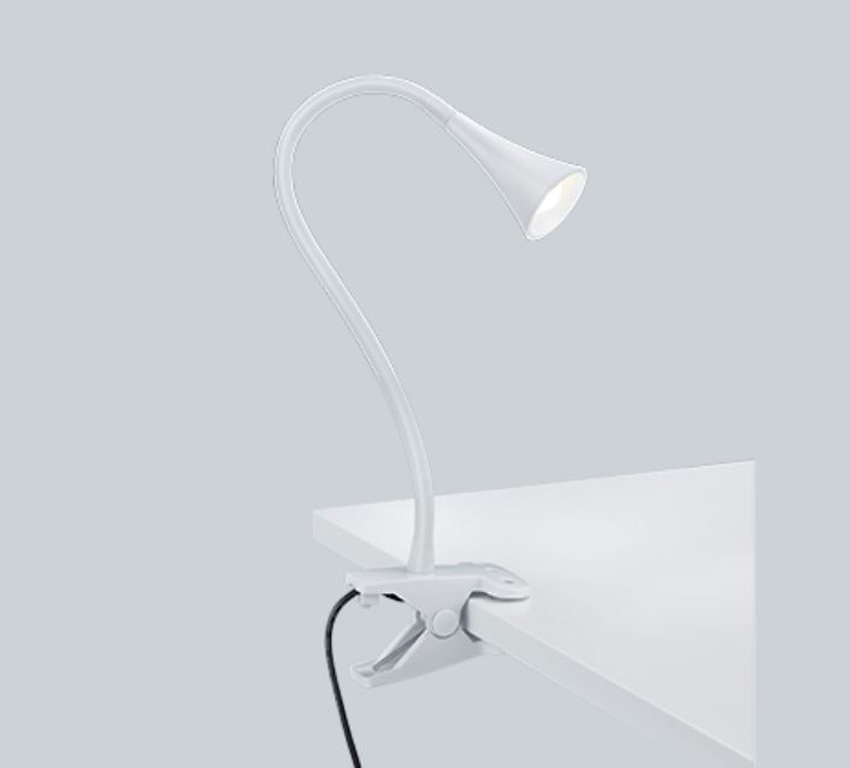 Bureaulamp met klem - wit - 6x35cm - LED - 1x3W - 3000K