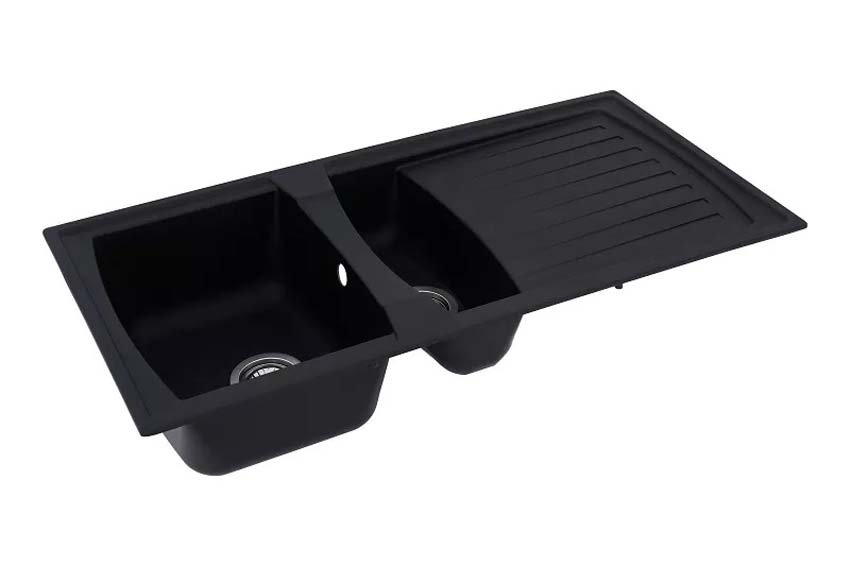 Évier Nils noir 1,5 bac 100x50cm