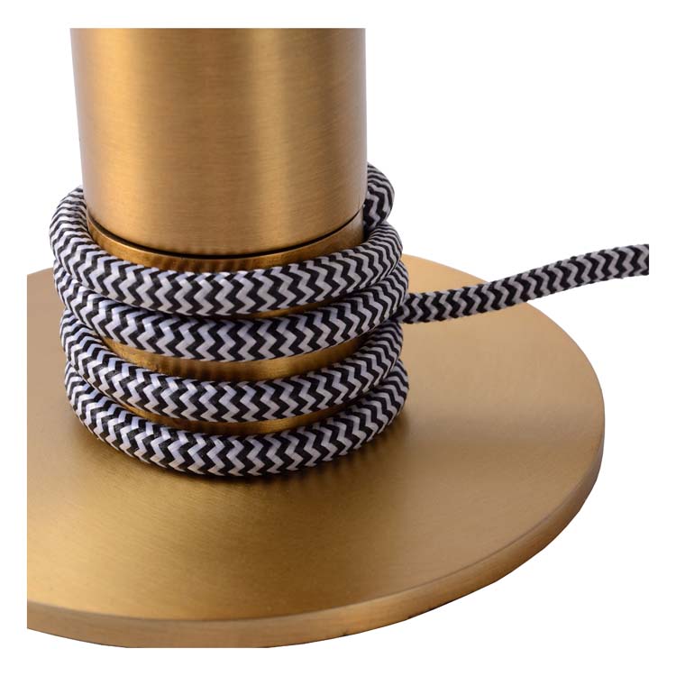 Tafellamp - E27 - H12cm - Mat Goud + textiel snoer