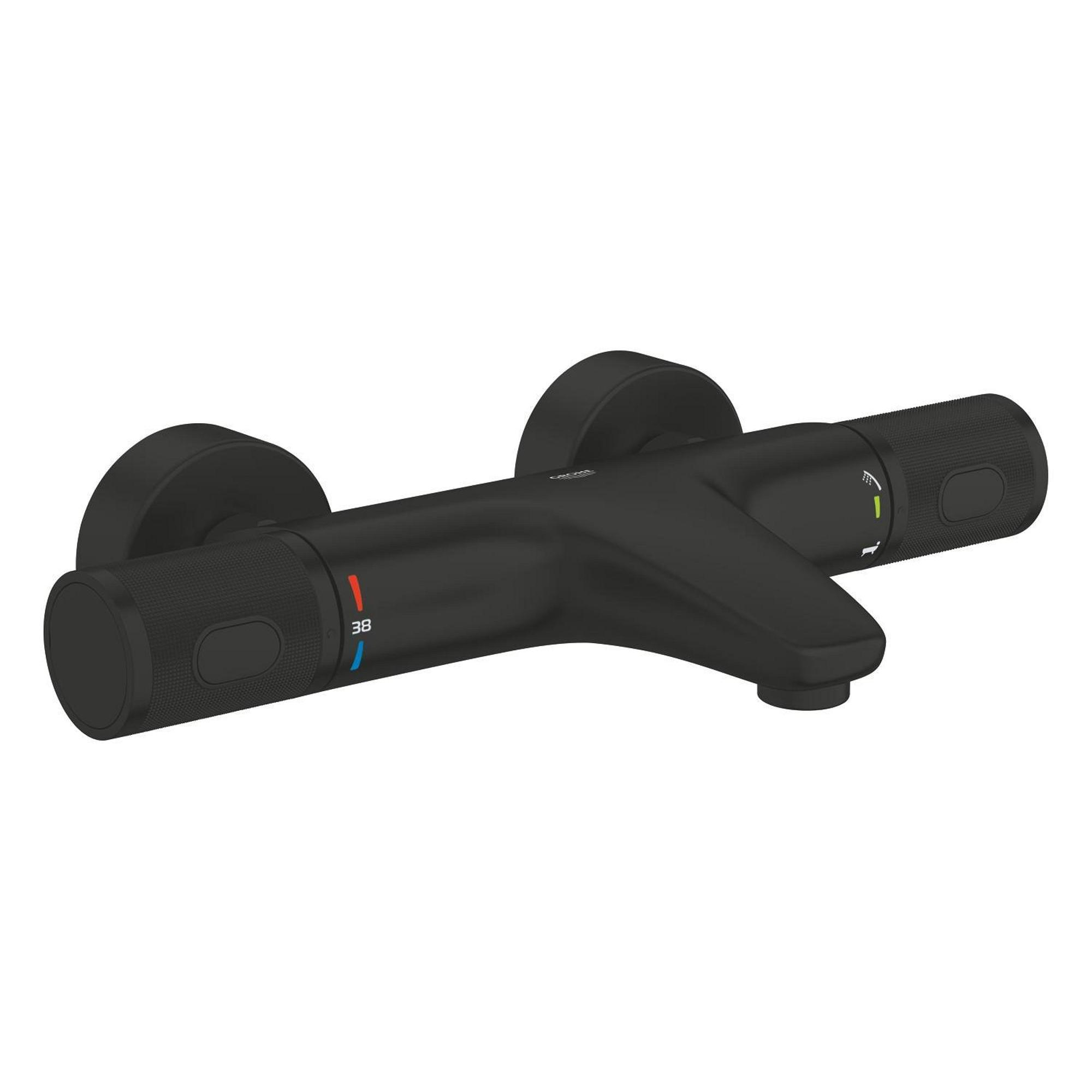 Robinet de baignoire-douche Grohe Precision Feel thermostatique avec cooltouch noir