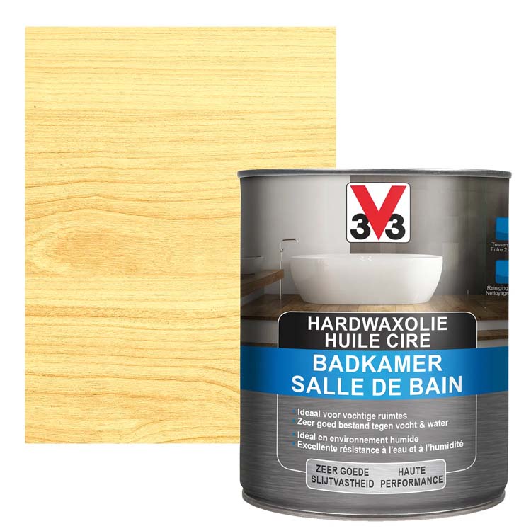 V33 huile de cire dure parquet extra imperméable transparent mat 1l