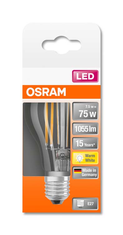 LED lamp retro classic 75 E27 7.5W warm wit filament