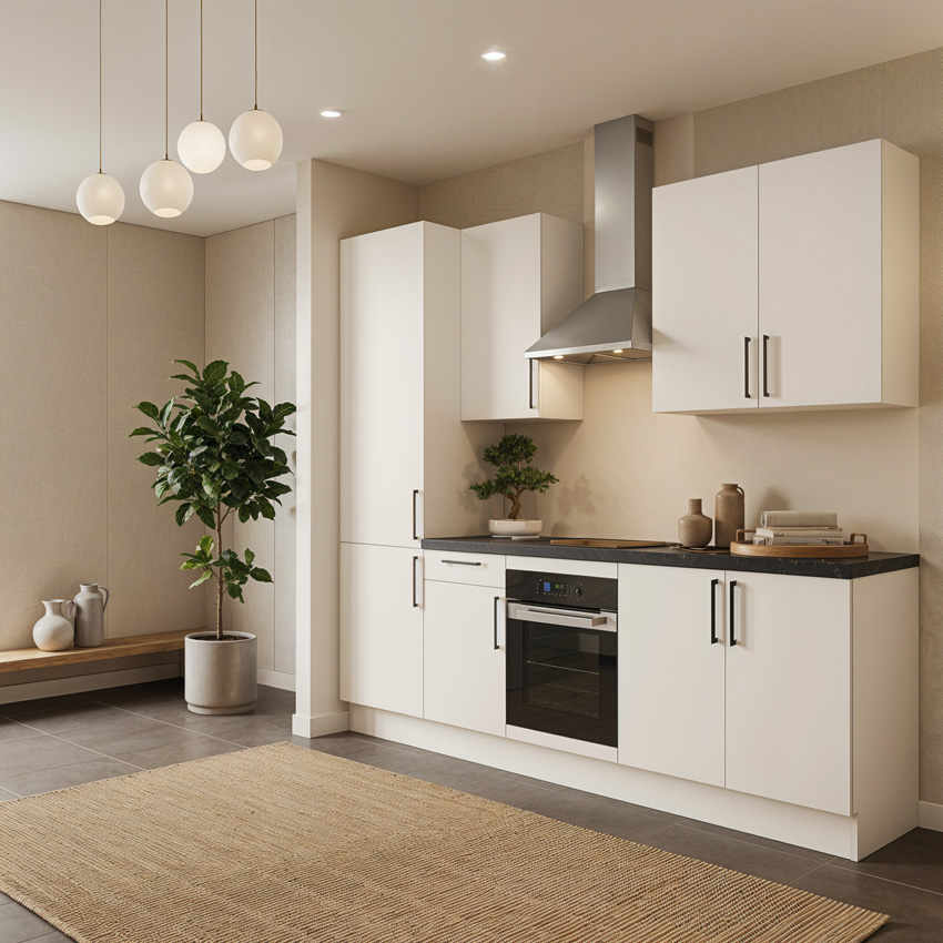 Keuken Premium 3A wit 270cm - voorgemonteerd - zonder toestellen