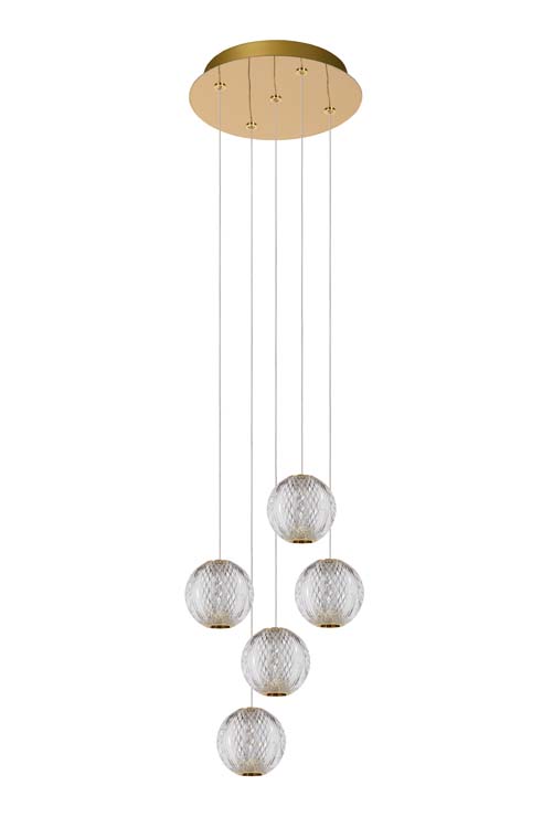Lucide CINTRA - Hanglamp - Ø 32 cm - LED Dimb. - 5x4,7W 2700K - Transparant