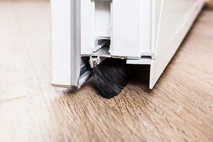 Buitendeur 3 delen PVC helder glas wit 980x2180mm rechtstrekkend