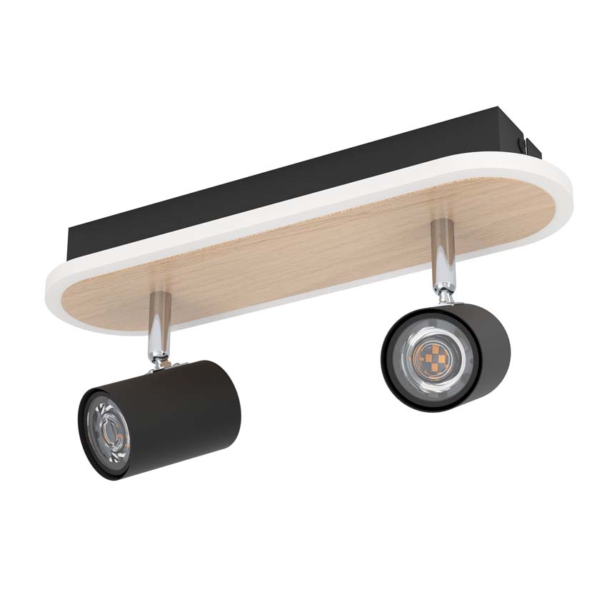 Spot en saillie - Noir/brun - 28x9x16 cm - Dimmable - LED - 2x12W - 3000K