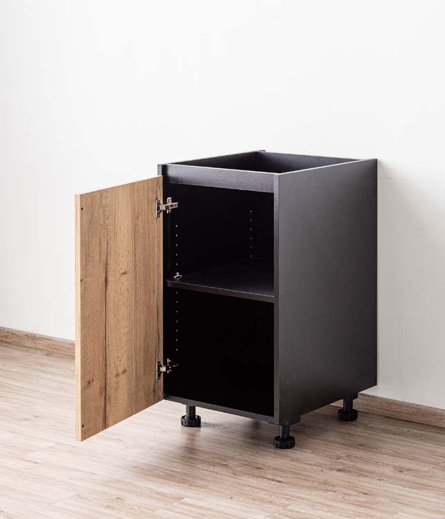 Armoire de cuisine 50cm noir-look chêne