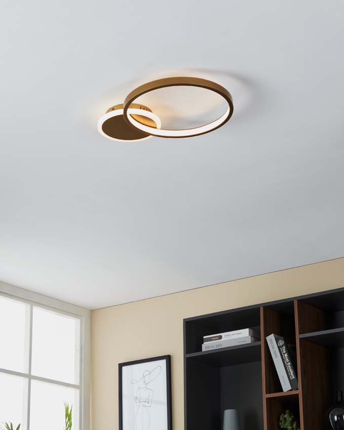 Plafonnier - Or - Ø45cm - Dimmable - LED - 1x23W - 2100lm - télécommande