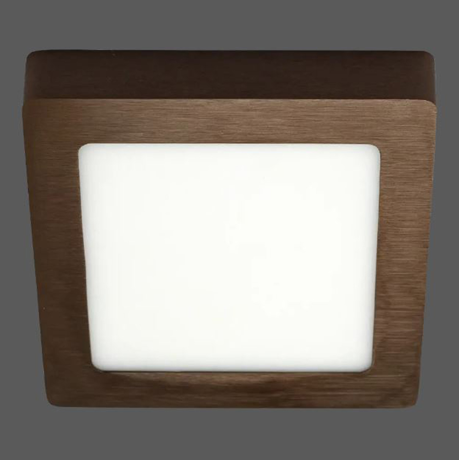 Plafonnier - bronze brossé - 17,5x17,5x3,5cm - dimmable - LED - 1x12W - 3000K