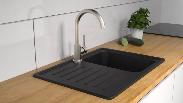 Robinet de cuisine Charlotte inox basse pression