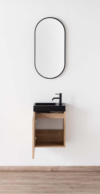 Toiletmeubel Domino eiklook 400 mm wast mat zwart