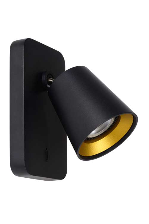 Lucide TURNON - Plafondspot - LED - GU10 - 1x5W 3000K - Zwart