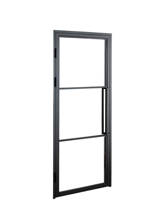 Enkele stalen binnendeur Tara zwart 3R rechts duwend op maat