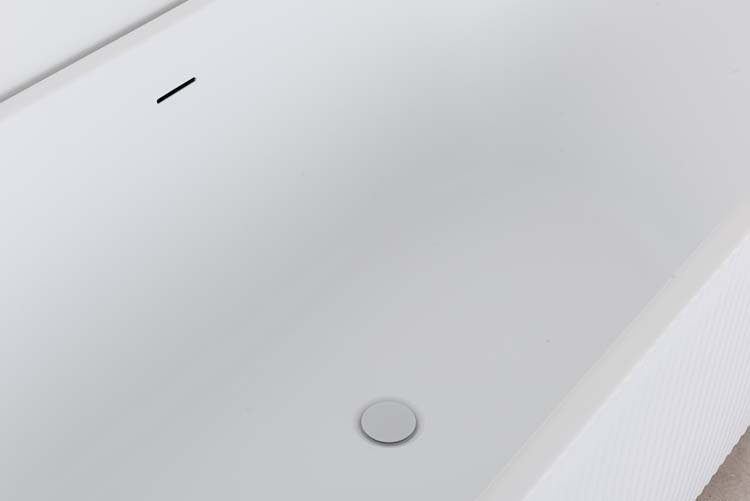 Baignoire d'angle Chris mat blanc nervurée droite 170x80cm