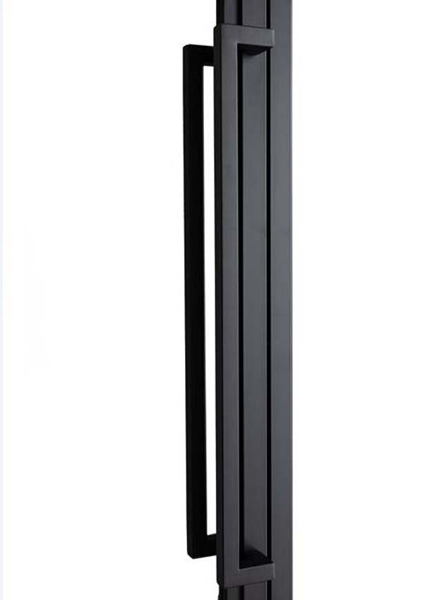 Porte intérieure simple en acier Tara noir 4V poussant à gauche sur mesure