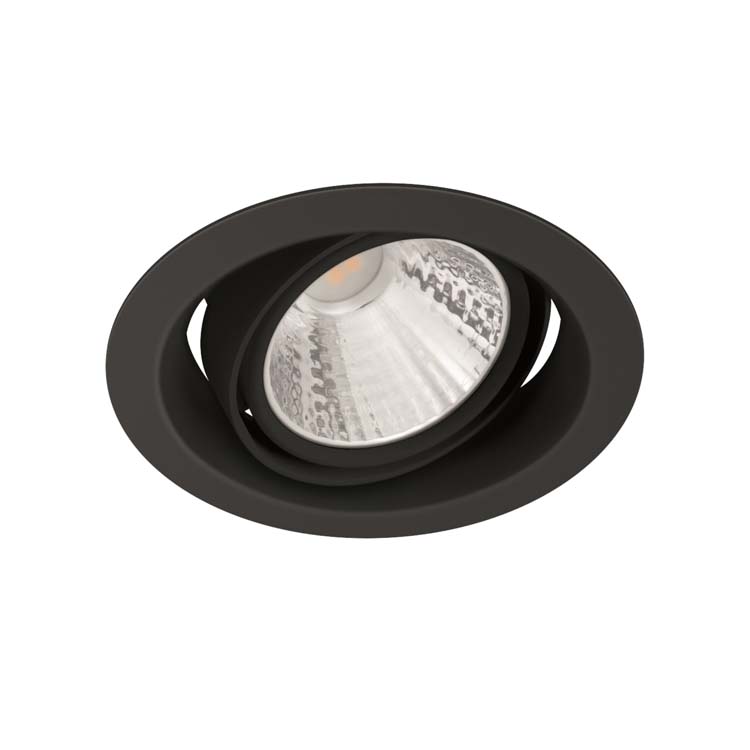 Inbouwspot - zwart - Ø9xH6cm - dimbaar - LED - 3x7W - 2700K