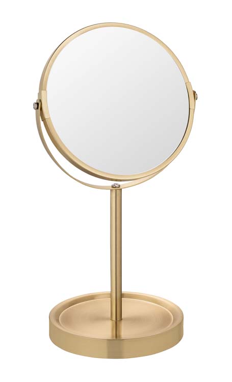 Miroir de maquillage Alata rond avec agrandissement or mat 35x18,5cm