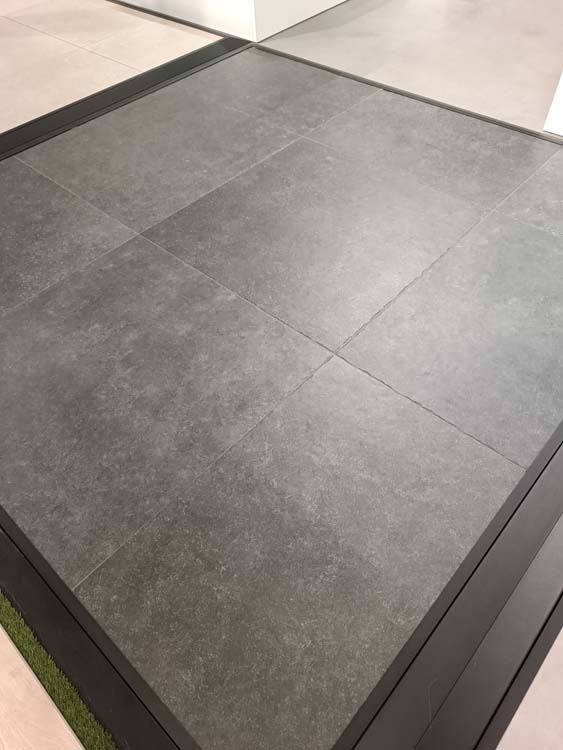 Carrelage de sol et mural Malmedy imitation pierre bleue gris foncé 90x90cm