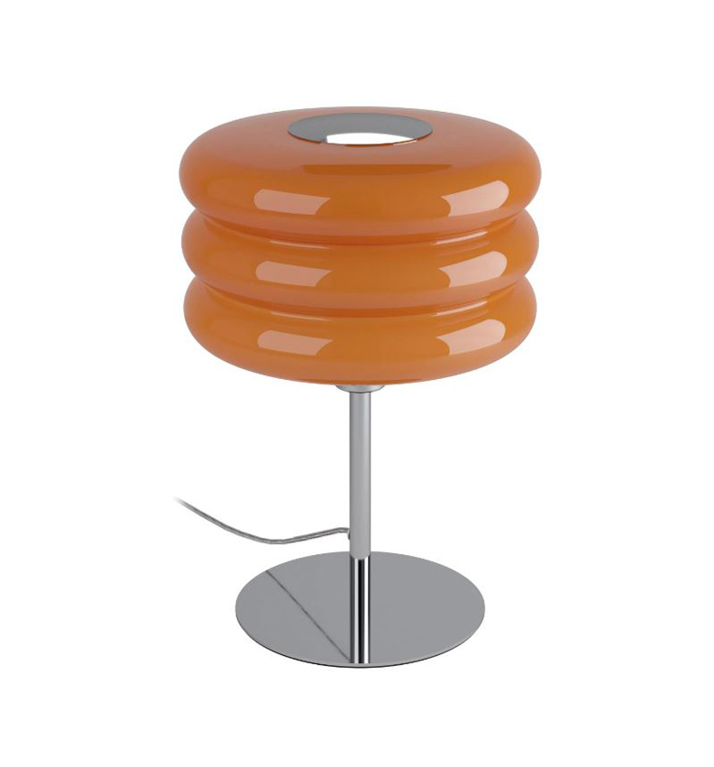 Lampe de table - orange/chrome - Ø20x30cm - dimmable - E27 - 1x40W