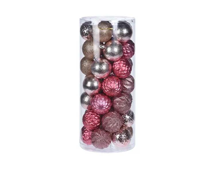 Boules de Noël Élegance rose Ø6cm - 35 pièces