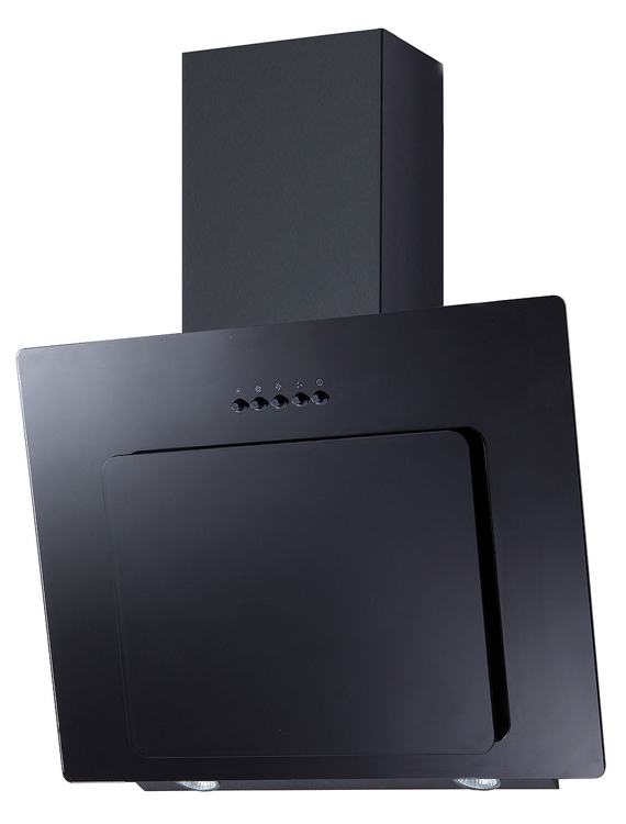 Cuisine d'angle gris/chêne foncé 370x172cm - plaque de cuisson vitrocéramique et hotte murale noire - avec appareils