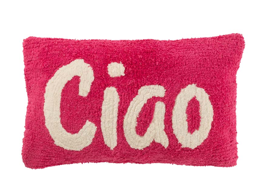 Coussin Ciao rose 30x50cm