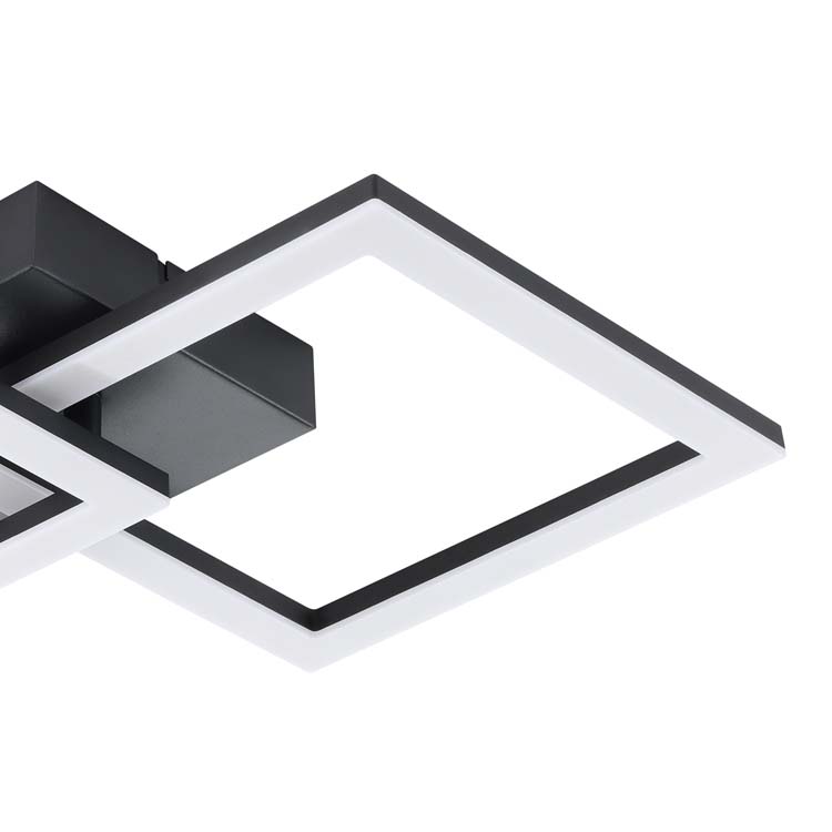 Plafonnier alu noir 20W 2600 lumen blanc naturel