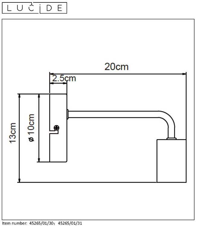 SCOTT - Applique murale - 1xE27 - Blanc