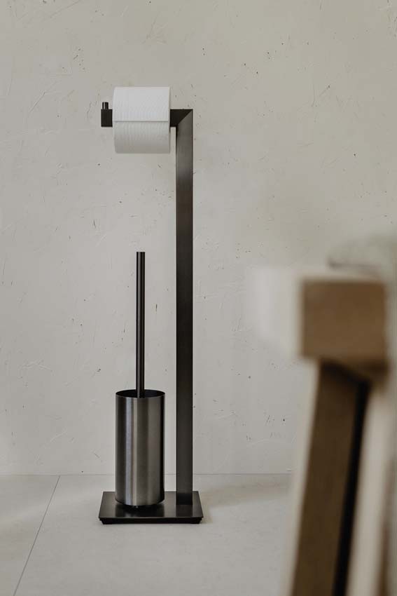 Toiletbutler Zack Linea acier inoxydable graphite