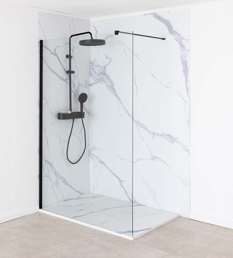 Doucheset Vivian thermostatisch mat zwart