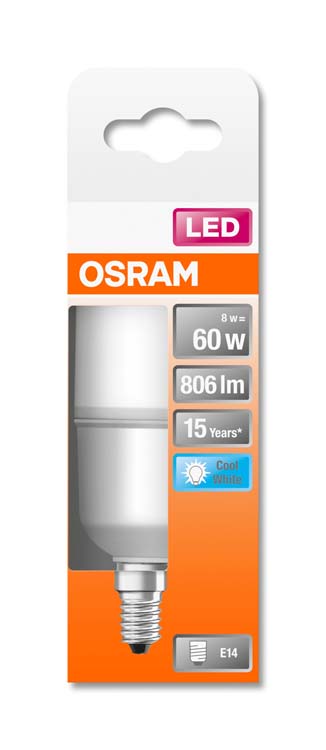 LED lamp star stick60 E14 8W koud wit mat