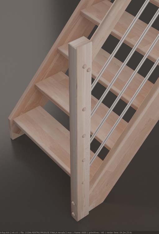 Trap beuk Wolfsburg 280x82cm met leuning